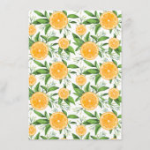 レモンとオレンジのガーランド赤ちゃんシャワービンゴゲーム エンクロージャーカード (裏面)