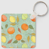 レモンとオレンジのフルーツ柄 キーホルダー (裏面)