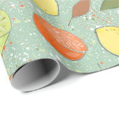 レモンとオレンジのフルーツ柄 ラッピングペーパー (ロールコーナー)