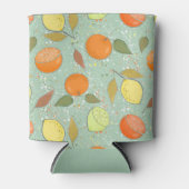 レモンとオレンジのフルーツ柄 缶クーラー (正面)
