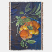 レモンとオレンジの枝のある静物画 スローブランケット (正面縦)
