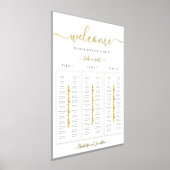 レモンとオレンジの柑橘類結婚のシーティングチャート金ゴールド 箔ポスター (レイダウン)