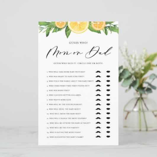 レモンとオレンジの母親かパパ彼は彼女がゲームを言った (スタンド正面)