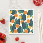 レモンとオレンジの白 スタンダードランチョンナプキン (インサイチュ)