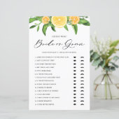 レモンとオレンジの花嫁または花婿のブライダルシャワーゲーム (スタンド正面)