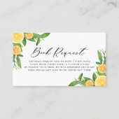 レモンとオレンジの赤ちゃんシャワーブックリクエストカード プレイスカード (正面)