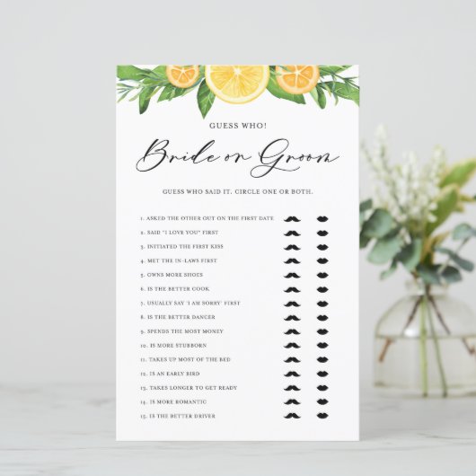 レモンとオレンジを彼は彼女が花嫁か新郎を言ったと (スタンド正面)