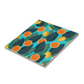 レモンとオレンジティール（緑がかった色） タイル (側面)