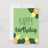 レモンとオレンジハッピーバースデー カード (正面)