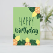 レモンとオレンジハッピーバースデー カード (スタンド正面)
