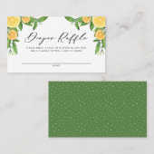 レモンとオレンジ赤ちゃんシャワーおむつラッフルカード プレイスカード (正面/裏面)