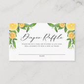 レモンとオレンジ赤ちゃんシャワーおむつラッフルカード プレイスカード (正面)