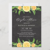 レモンとクレメンツチンシャルボードカップルのシャワー 招待状 (正面)