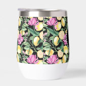 レモンとチューリップの花の模様 | シトラスモノグラム (右面)