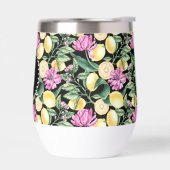 レモンとチューリップの花の模様 | シトラスモノグラム (左面)