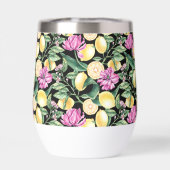 レモンとチューリップの花の模様 | シトラスモノグラム (背面)