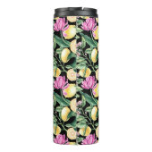 レモンとチューリップの花の模様 | シトラスモノグラム タンブラー (裏面)