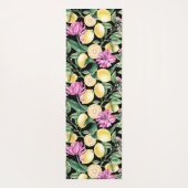 レモンとチューリップの花の模様 | シトラスモノグラム ヨガマット (裏面)