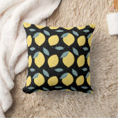 レモンとドットパターン クッション (ブランケット)