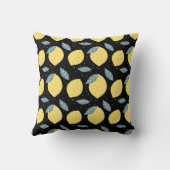 レモンとドットパターン クッション (裏面)