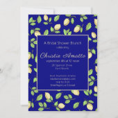 レモンとネイビーブルーブライダルシャワーの招待 招待状 (正面)