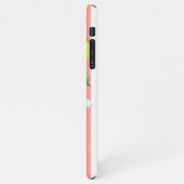 レモンとバラをピンク色のストライプ iPhoneケース (左側)