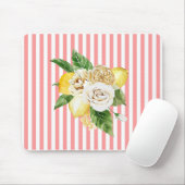 レモンとバラオン珊瑚ストライプ粒 マウスパッド (マウス)
