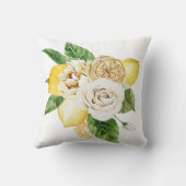 レモンとバラ花束 クッション (裏面)