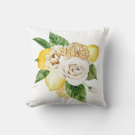 レモンとバラ花束 クッション