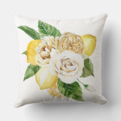 レモンとバラ花束 クッション (裏面)