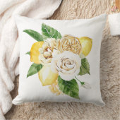 レモンとバラ花束 クッション (ブランケット)