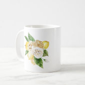 レモンとバラ花束 コーヒーマグカップ (正面左)