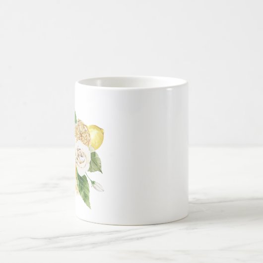 レモンとバラ花束 コーヒーマグカップ (中央)