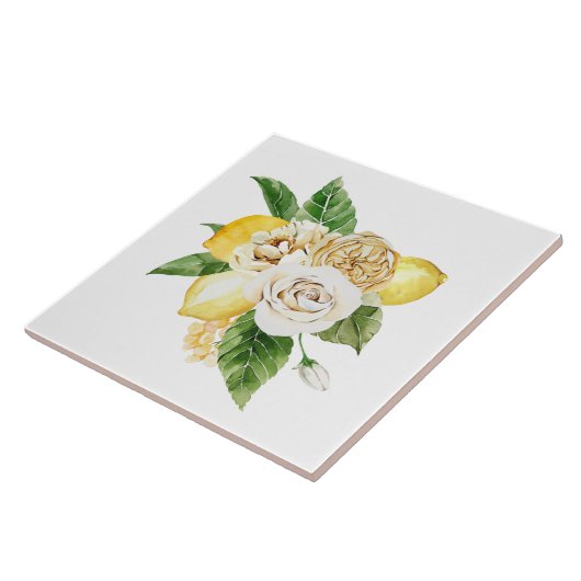 レモンとバラ花束 タイル (側面)