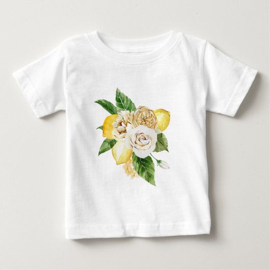 レモンとバラ花束 ベビーTシャツ (正面)