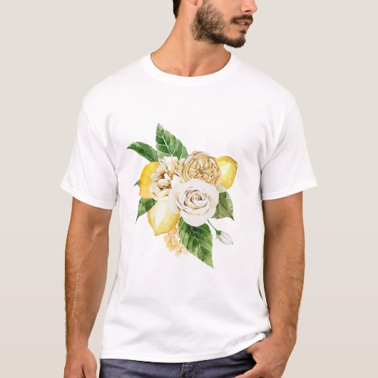レモンとバラ花束 Tシャツ (正面)