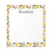 レモンとピンクイエロージンガム ノートパッド (正面)