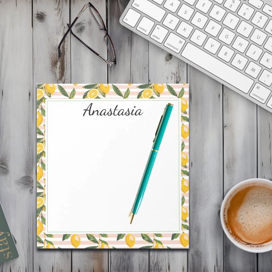 レモンとピンクイエロージンガム ノートパッド