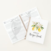 レモンとフラワーズツリーブランチ植物学レシピ ノートブック (内部)