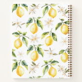レモンとフラワーズツリーブランチ植物学レシピ ノートブック (裏面)