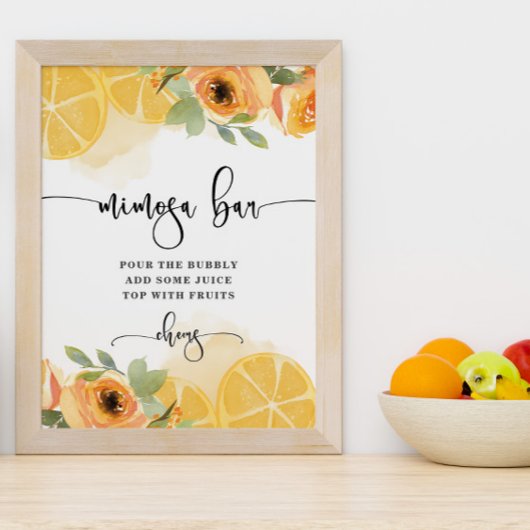 レモンとフローラミモザバーブライダルシャワーポスター ポスター