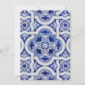 レモンとブルーのスペインタイル 招待状 (裏面)