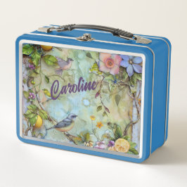 レモンとブルーバードの水色 メタルランチボックス