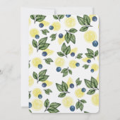 レモンとブルーベリーの妊娠発表 招待状 (裏面)