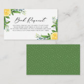 レモンとブルーベリー赤ちゃんシャワーブックリクエスト エンクロージャーカード (正面/裏面)