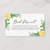 レモンとブルーベリー赤ちゃんシャワーブックリクエスト エンクロージャーカード (正面)