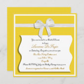 レモンとホワイトボウブライダルシャワーの招待 招待状 (正面/裏面)