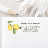 レモンとユーカリの水の色のアドレ素朴ス ラベル (インサイチュ)