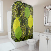 レモンとライムのシームレスなパターン。 シャワーカーテン (インサイチュ)