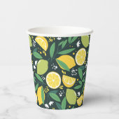 レモンとライムのフルーツの柄を緑と黄色に 紙コップ (裏面)